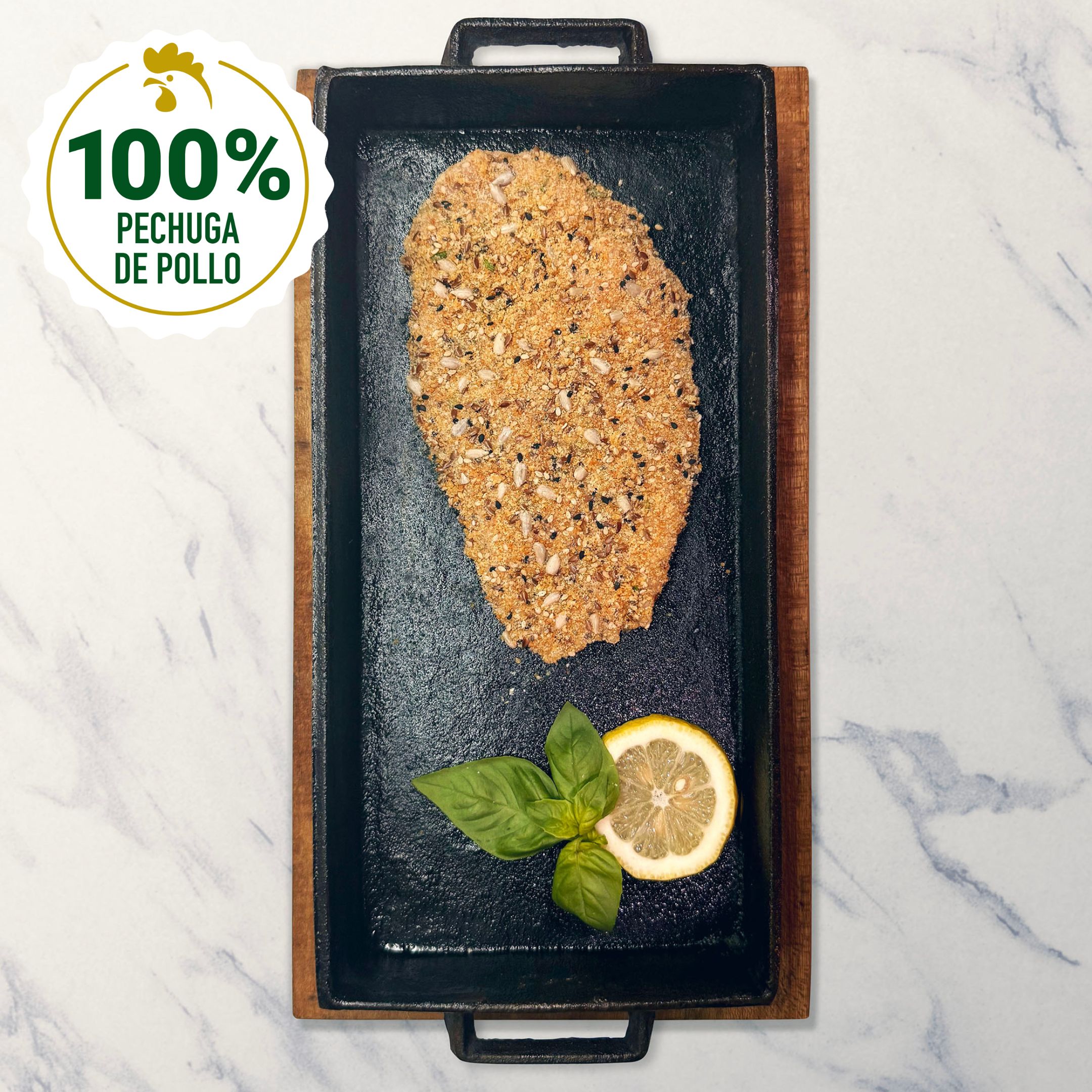 Milanesa de pollo con mix semillas sin gluten
