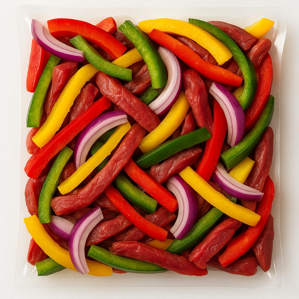 Mix fajitas de lomo y verduras